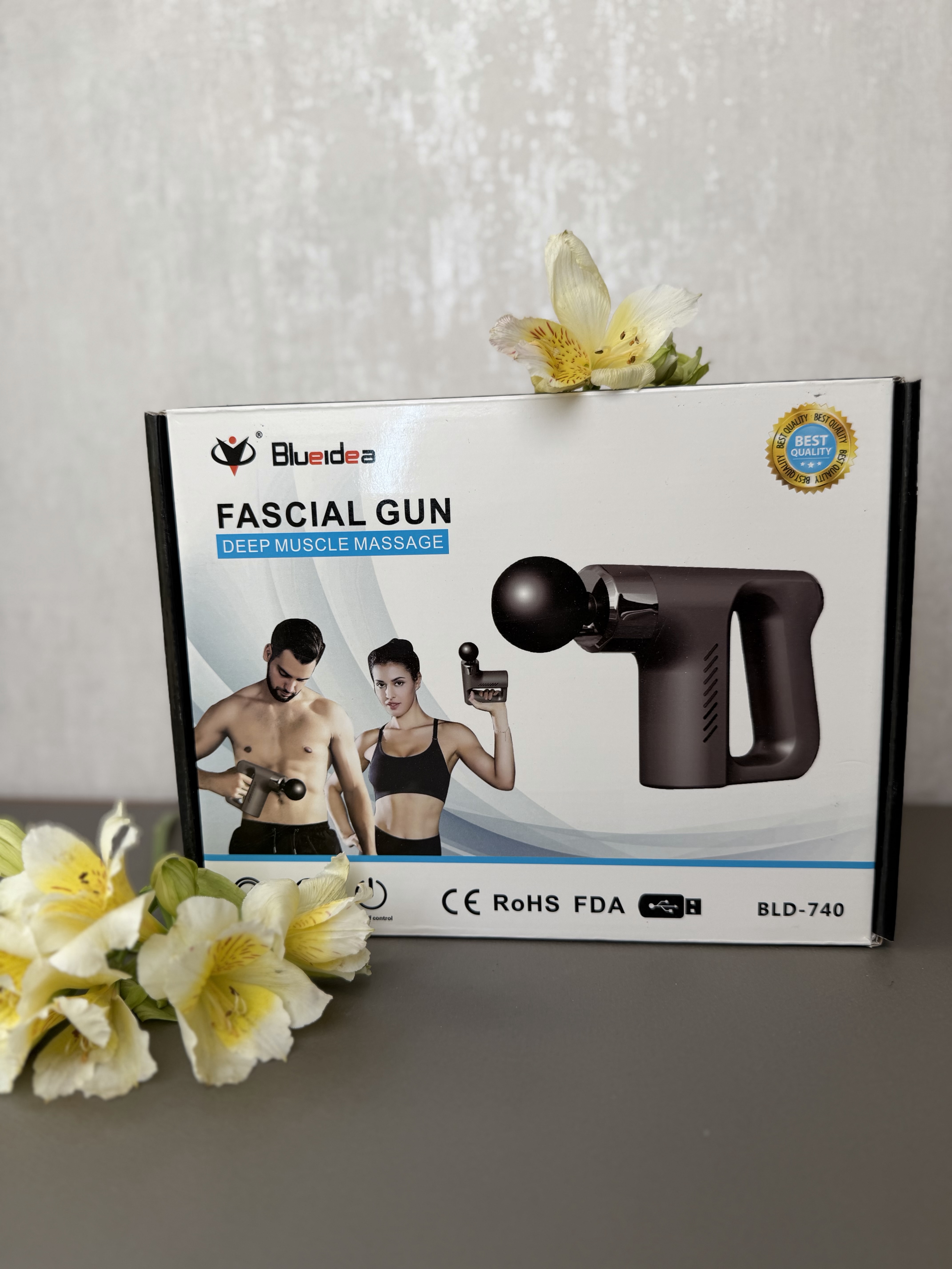 ماساژور تفنگی بلوآیدیا اورجینال BLD-740 | ماساژور ضربه‌ای قوی برای ریکاوری و کاهش درد عضلات