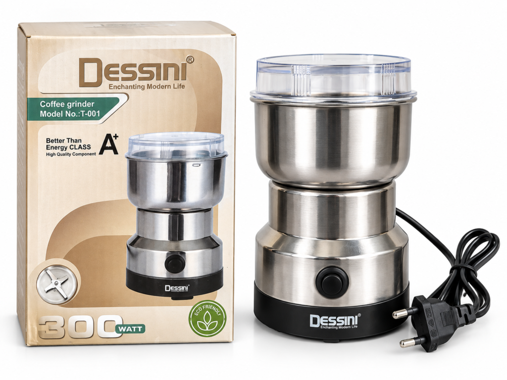مینی آسیاب دسینی مدل T-001 | آسیاب قهوه 300 وات استیل